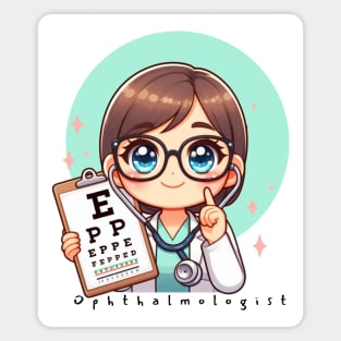 Cute Ophthalmologist girl ,brafdesign Magnet